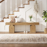 59" Entryway Bench, Long Shoe Bench with Arched Bases for Entry Way