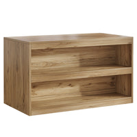 59" Home Bar Table, Rectangular Pub Table Coffee Bar Cabinet with 2-Tier Open Shelves