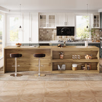 59" Kitchen Island, 3-Tier Farmhouse Stationary Island Table with Storage