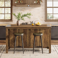 59" Kitchen Island, Farmhouse Stationary Island Table with Storage for Kitchen