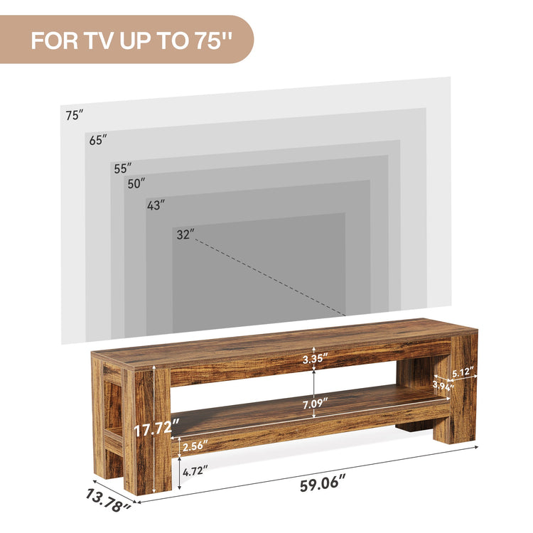 59" TV Stand, Media TV Console Entertainment Center for 55"-75" TVs