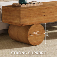 59" Wood Entryway Bench, Narrow Shoe Bench Seat End of Bed Bench with Cylindrical Legs