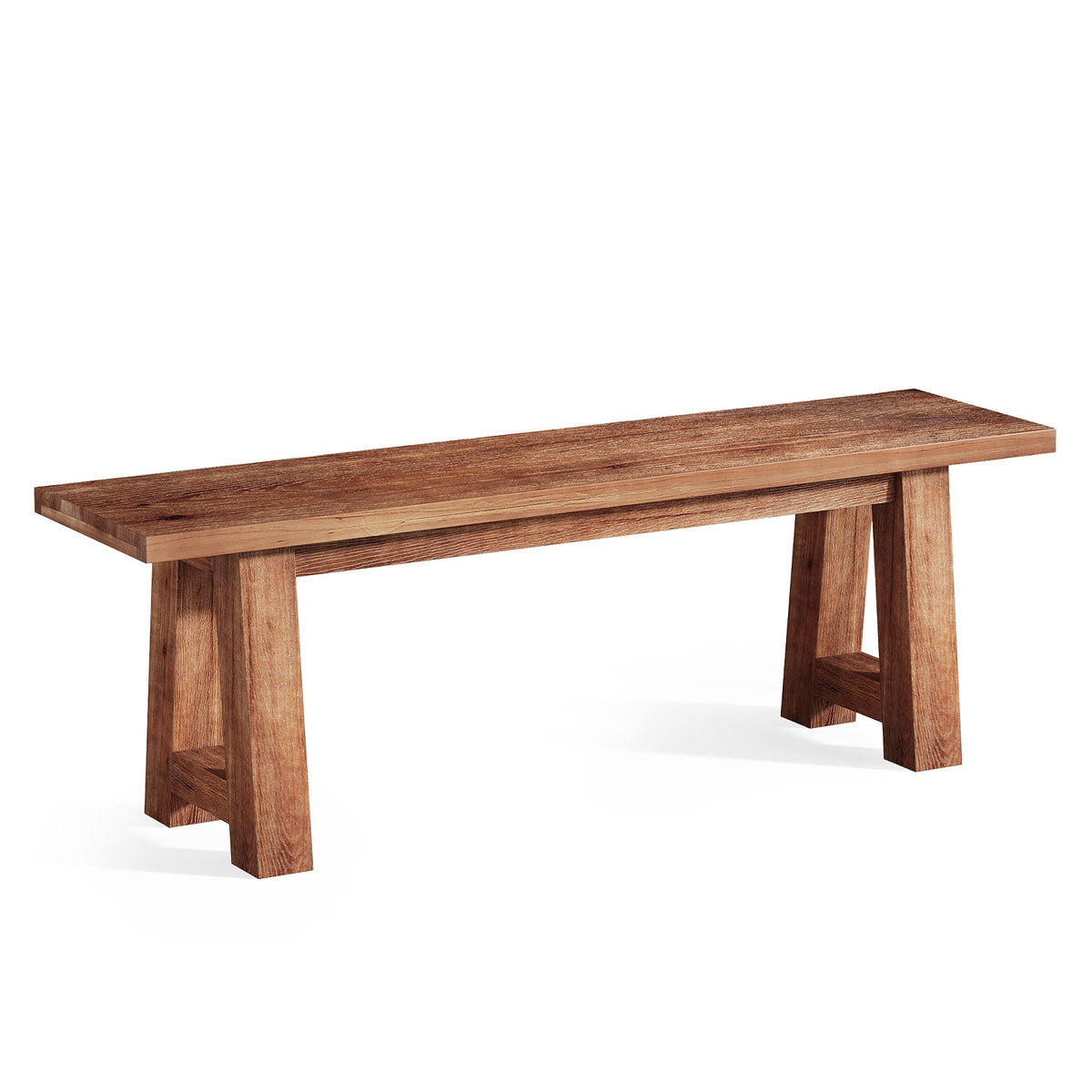 55" Solid Wood Bench, Farmhouse Shoe Entryway Bench for Living Room