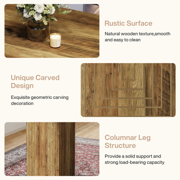 Square Bar Table, 31" Home Bar Unit Pub Table with Geometric Texture