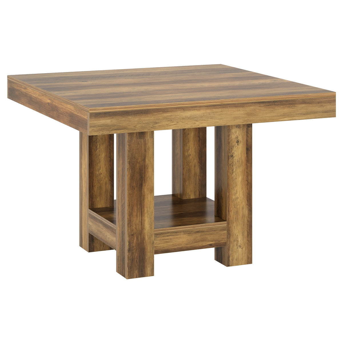 Square Dining Table, 39" Kitchen Dinner Table with Storage Shelf for 2-4