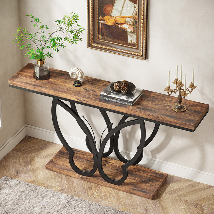 Sofa Table with Butterfly Metal Frame