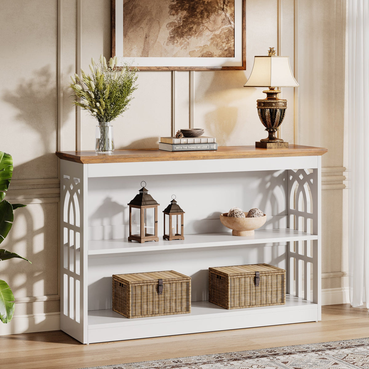 3-Tier Console Table, 41.34" Modern Entryway Sofa Table Behind the Couch