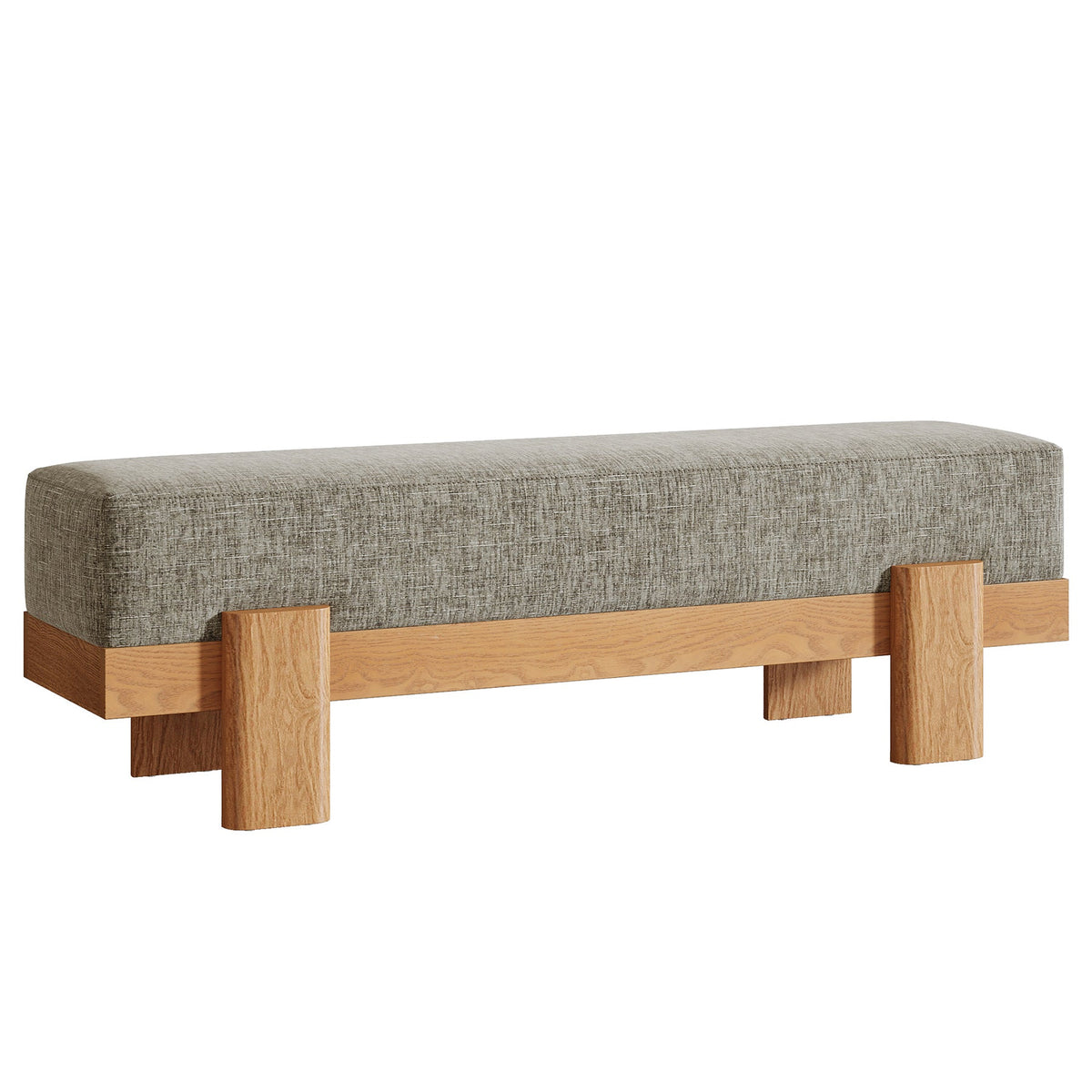 55" Upholstered Entryway Bench, Shoe Bench End of Bed Stool with MDF Frame