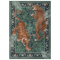 5x7/8x10 Tiger Leopard Print Area Rug#Color_Green