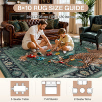 5x7/8x10 Tiger Leopard Print Area Rug#Color_Green