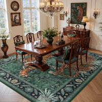 5x7/8x10 Tiger Leopard Print Area Rug#Color_Green