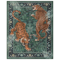 5x7/8x10 Tiger Leopard Print Area Rug#Color_Green