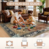 5x7/8x10 Tiger Leopard Print Area Rug#Color_Brown
