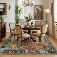 5x7/8x10 Tiger Leopard Print Area Rug#Color_Brown