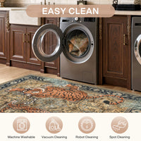 5x7/8x10 Tiger Leopard Print Area Rug#Color_Brown