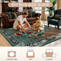 5x7/8x10 Tiger Leopard Print Area Rug#Color_Green
