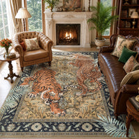 5x7/8x10 Tiger Leopard Print Area Rug#Color_Brown