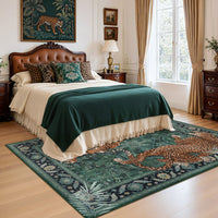 5x7/8x10 Tiger Leopard Print Area Rug#Color_Green