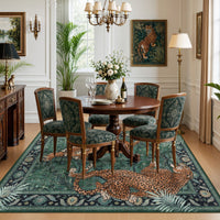 5x7/8x10 Tiger Leopard Print Area Rug#Color_Green