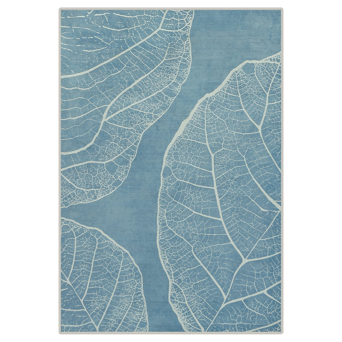 5x7 Boho Leaf Print Area Rugs#Color_Blue