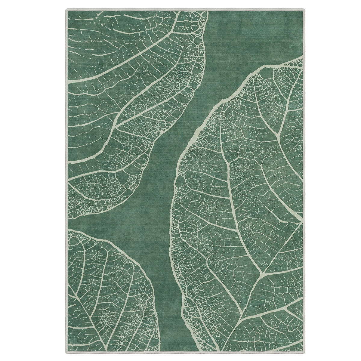 5x7 Boho Leaf Print Area Rugs#Color_Green