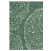 5x7 Boho Leaf Print Area Rugs#Color_Green