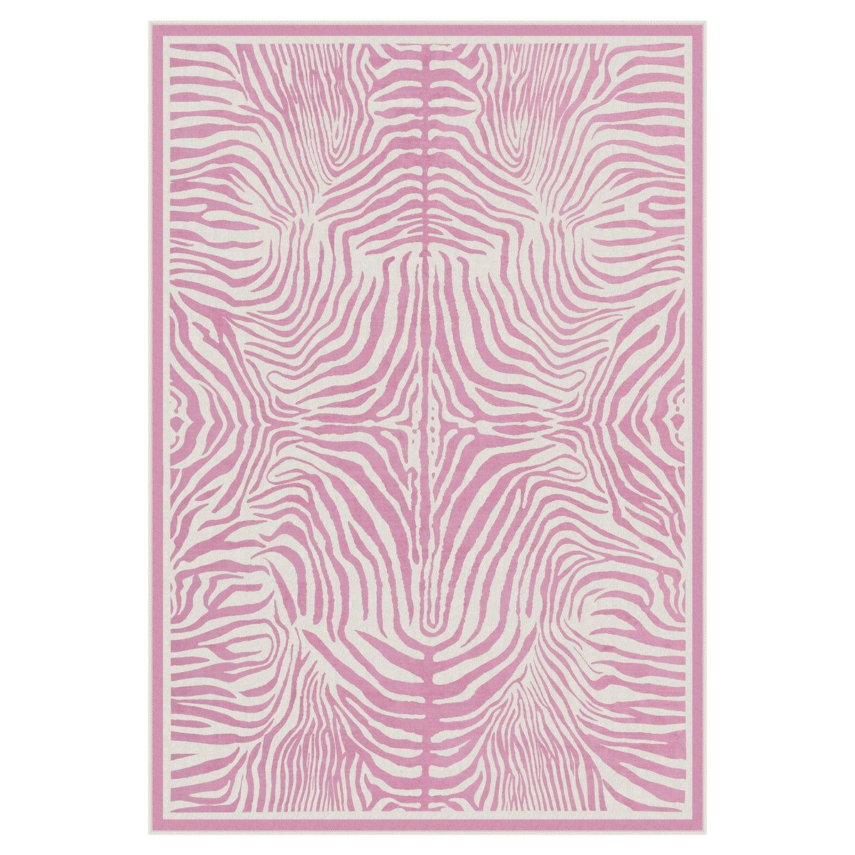 5x7 Zebra Print Washable Area Rug#Color_Light Pink
