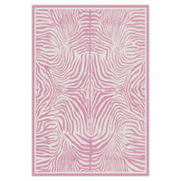 5x7 Zebra Print Washable Area Rug#Color_Light Pink