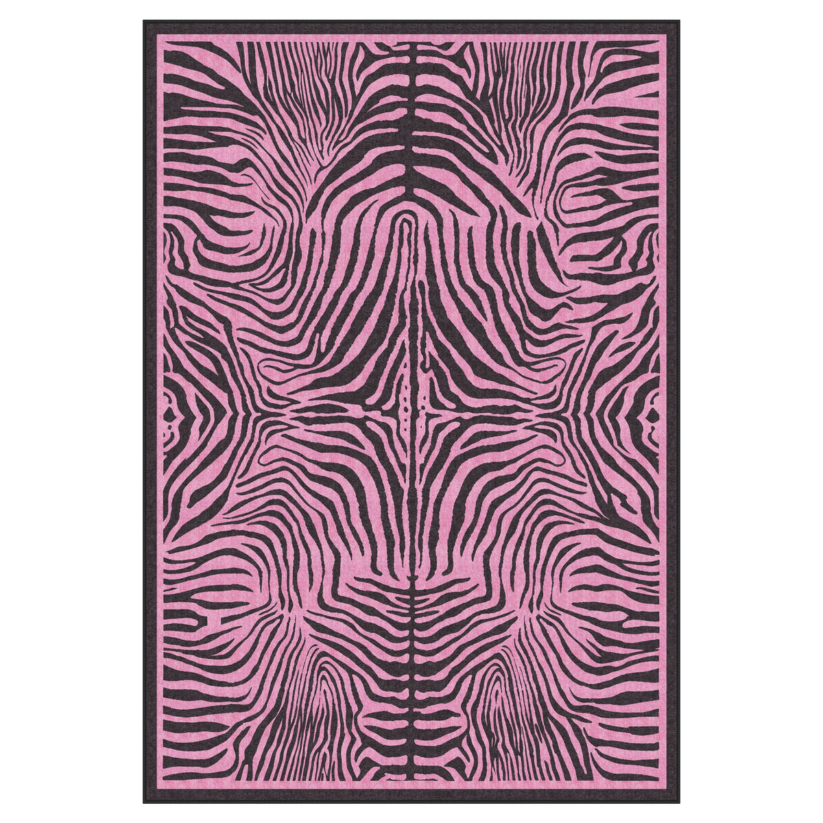 5x7 Zebra Print Washable Area Rug#Color_Light Pink