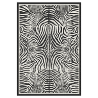 5x7 Zebra Print Washable Area Rug#Color_Black