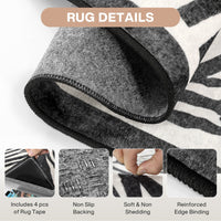 5x7 Zebra Print Washable Area Rug