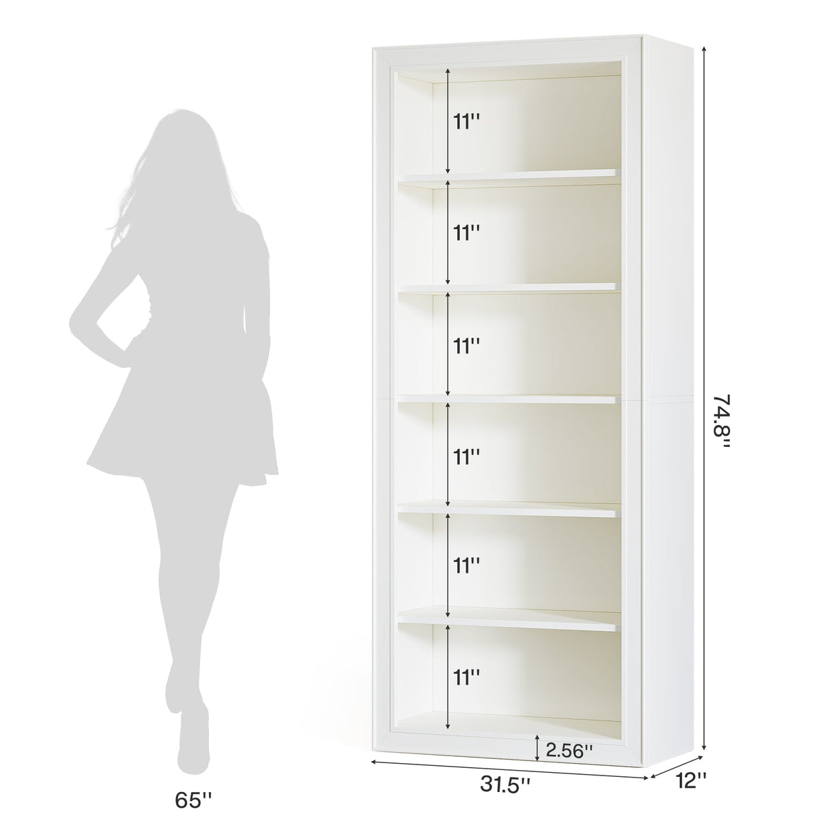 6-Tier Shoe Organizer Rack, 75" Shoe Cabinet with Open Storage for Entryway