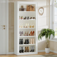 6-Tier Shoe Organizer Rack, 75" Shoe Cabinet with Open Storage for Entryway