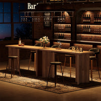 62.99" Bar Table, Modern Long Kitchen Bar Unit for Pub