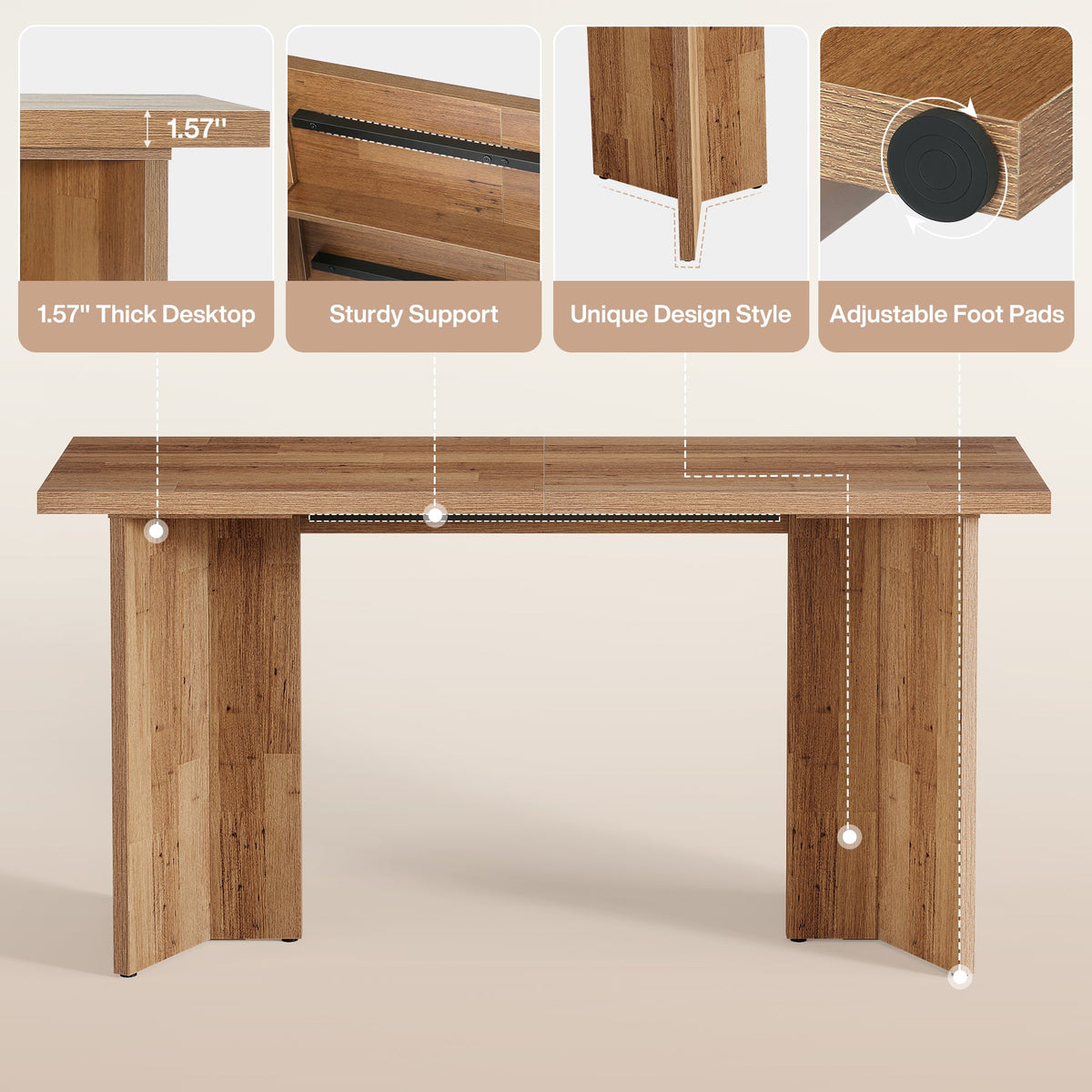62.99" Bar Table, Modern Long Kitchen Bar Unit for Pub