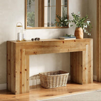 62.99" Console Table, Farmhouse Wood Sofa Entryway Table Indoor for Hallway