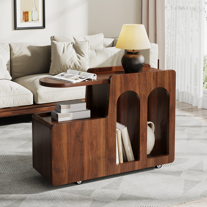 Mobile End Table with Wheels