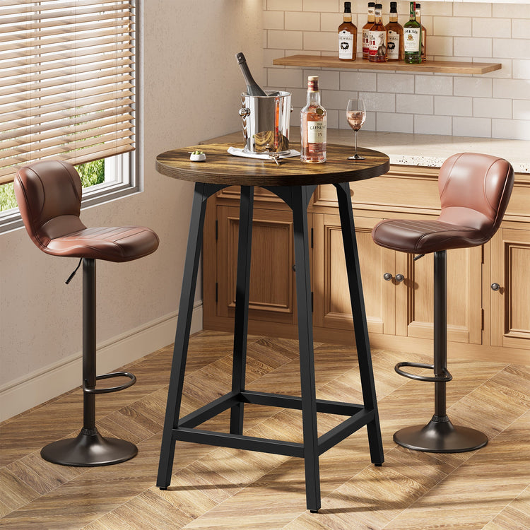 Round Bar Table, 35.4" Tall Cocktail Counter Height Dining Table