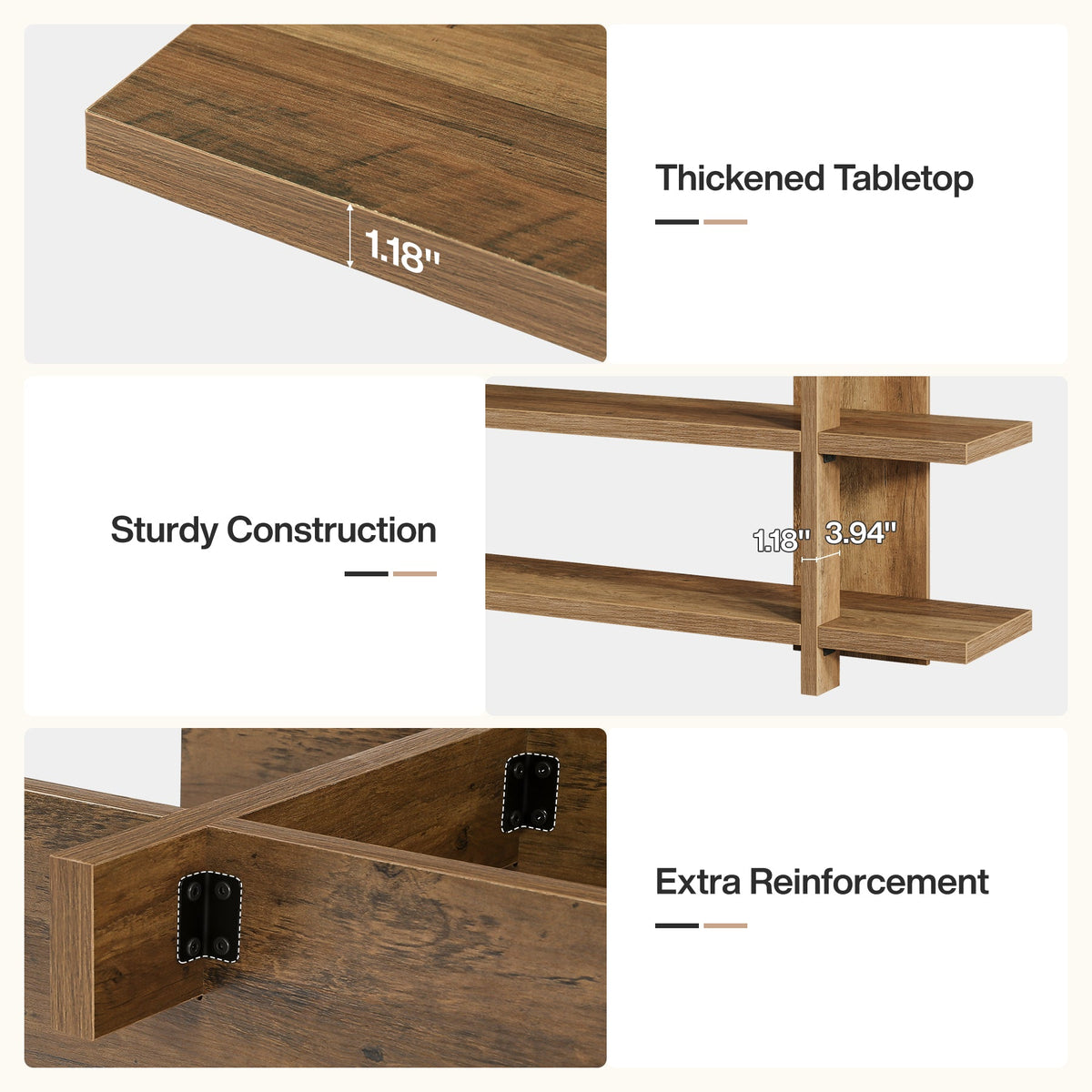 63" Console Table, 3-Tier Narrow Entryway Table Accent Furniture