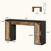 63" Console Table, Farmhouse Entryway Table Sofa Table with Dual-Tone Design