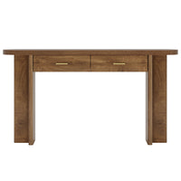 63" Console Table, Farmhouse Oval Curved Entryway Table with 2 Drawers