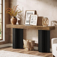63" Console Table, Narrow Sofa Console Entryway Table with Sturdy Legs