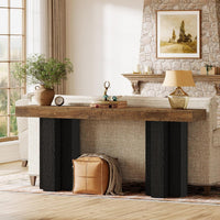 63" Console Table, Narrow Sofa Console Entryway Table with Sturdy Legs