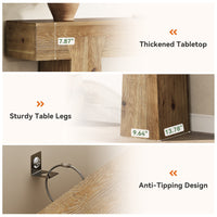 63" Console Table, Solid Wood Entryway Table with Heavy-Duty Frame for Living Room