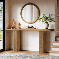 63" Console Table, Wooden Sofa Table Behind Couch Entryway Table