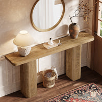 63" Console Table, Wooden Sofa Table Behind Couch Entryway Table