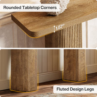 63" Console Table, Wooden Sofa Table Behind Couch Entryway Table