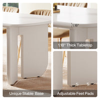63" Dining Table, Rectangle Kitchen Table with Curved Base for 4-6 Person