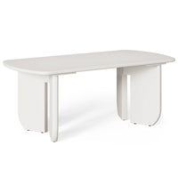 63" Dining Table, Rectangle Kitchen Table with Curved Base for 4-6 Person