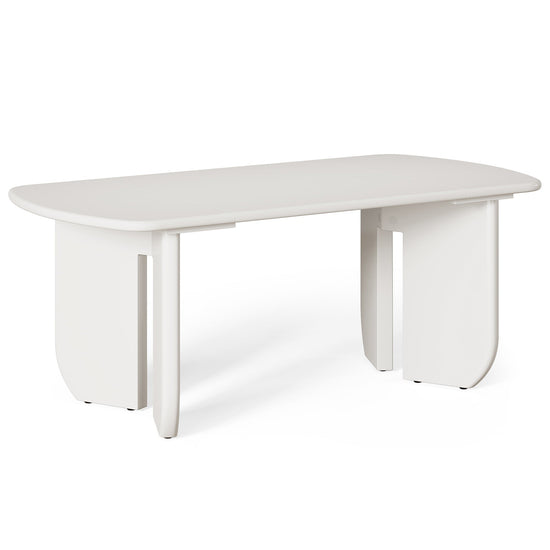 63" Dining Table, Rectangle Kitchen Table with Curved Base for 4-6 Person